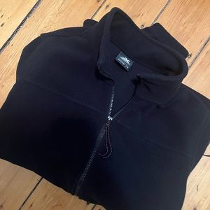 Men's Black Fleece ~ Zip Down front ~ NEW Condition ~ LARGE